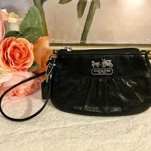 Coach Black Leather Wristlet